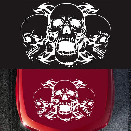 D-923 Three Skulls Pattern Car Modified Decorative Sticker(White) - Decorative Sticker by buy2fix | Online Shopping UK | buy2fix