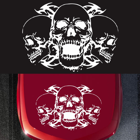 D-923 Three Skulls Pattern Car Modified Decorative Sticker(White) - Decorative Sticker by buy2fix | Online Shopping UK | buy2fix