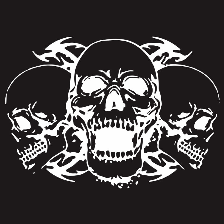 D-923 Three Skulls Pattern Car Modified Decorative Sticker(White) - Decorative Sticker by buy2fix | Online Shopping UK | buy2fix