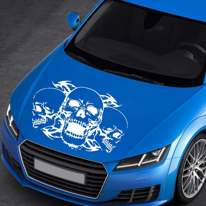 D-923 Three Skulls Pattern Car Modified Decorative Sticker(White) - Decorative Sticker by buy2fix | Online Shopping UK | buy2fix