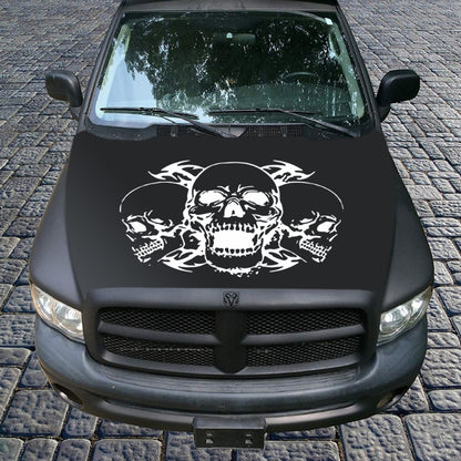 D-923 Three Skulls Pattern Car Modified Decorative Sticker(White) - Decorative Sticker by buy2fix | Online Shopping UK | buy2fix