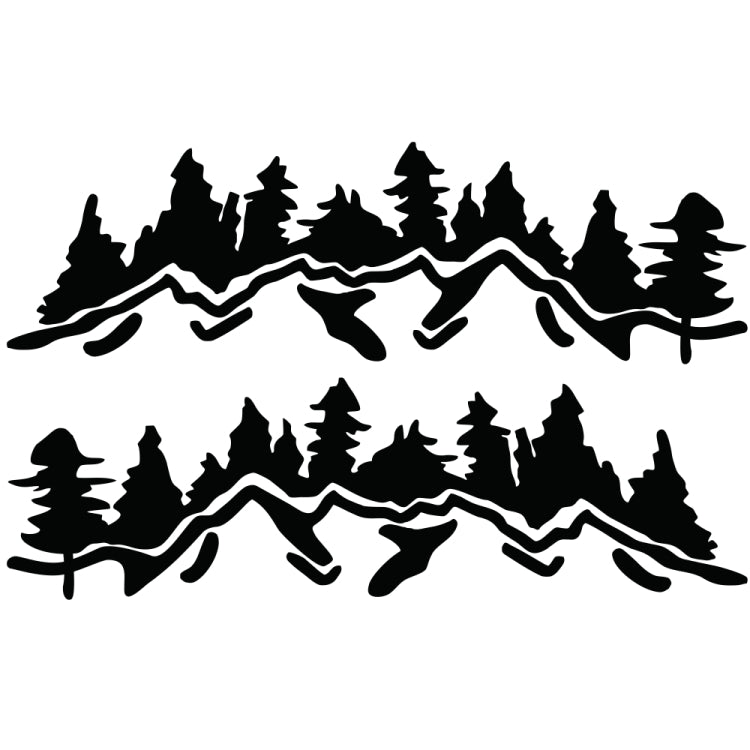 2 PCS/Set D-924 Mountain Woods Pattern Car Modified Decorative Sticker(Black) - Decorative Sticker by buy2fix | Online Shopping UK | buy2fix