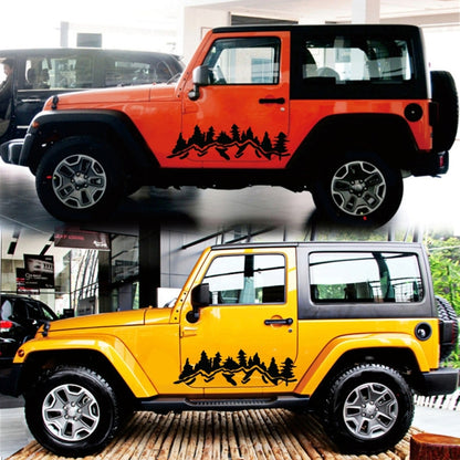 2 PCS/Set D-924 Mountain Woods Pattern Car Modified Decorative Sticker(Black) - Decorative Sticker by buy2fix | Online Shopping UK | buy2fix