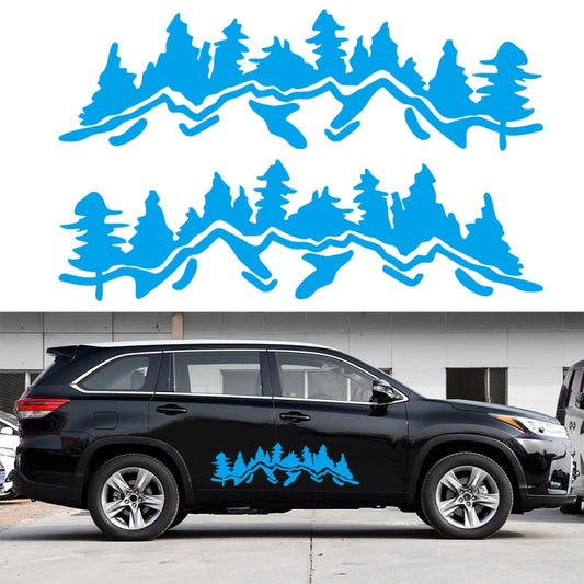 2 PCS/Set D-924 Mountain Woods Pattern Car Modified Decorative Sticker(Blue) - Decorative Sticker by buy2fix | Online Shopping UK | buy2fix
