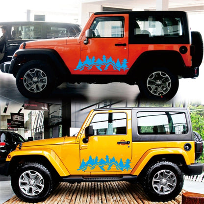 2 PCS/Set D-924 Mountain Woods Pattern Car Modified Decorative Sticker(Blue) - Decorative Sticker by buy2fix | Online Shopping UK | buy2fix