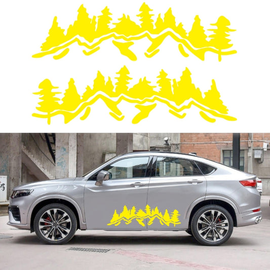 2 PCS/Set D-924 Mountain Woods Pattern Car Modified Decorative Sticker(Yellow) - Decorative Sticker by buy2fix | Online Shopping UK | buy2fix