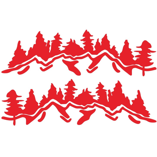 2 PCS/Set D-924 Mountain Woods Pattern Car Modified Decorative Sticker(Red) - Decorative Sticker by buy2fix | Online Shopping UK | buy2fix