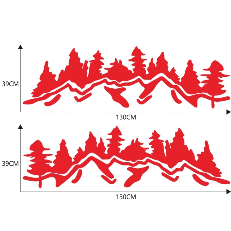 2 PCS/Set D-924 Mountain Woods Pattern Car Modified Decorative Sticker(Red) - Decorative Sticker by buy2fix | Online Shopping UK | buy2fix