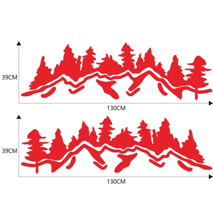2 PCS/Set D-924 Mountain Woods Pattern Car Modified Decorative Sticker(Red) - Decorative Sticker by buy2fix | Online Shopping UK | buy2fix