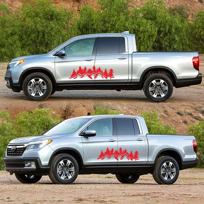 2 PCS/Set D-924 Mountain Woods Pattern Car Modified Decorative Sticker(Red) - Decorative Sticker by buy2fix | Online Shopping UK | buy2fix