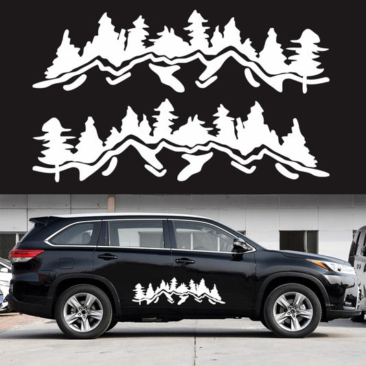 2 PCS/Set D-924 Mountain Woods Pattern Car Modified Decorative Sticker(White) - Decorative Sticker by buy2fix | Online Shopping UK | buy2fix