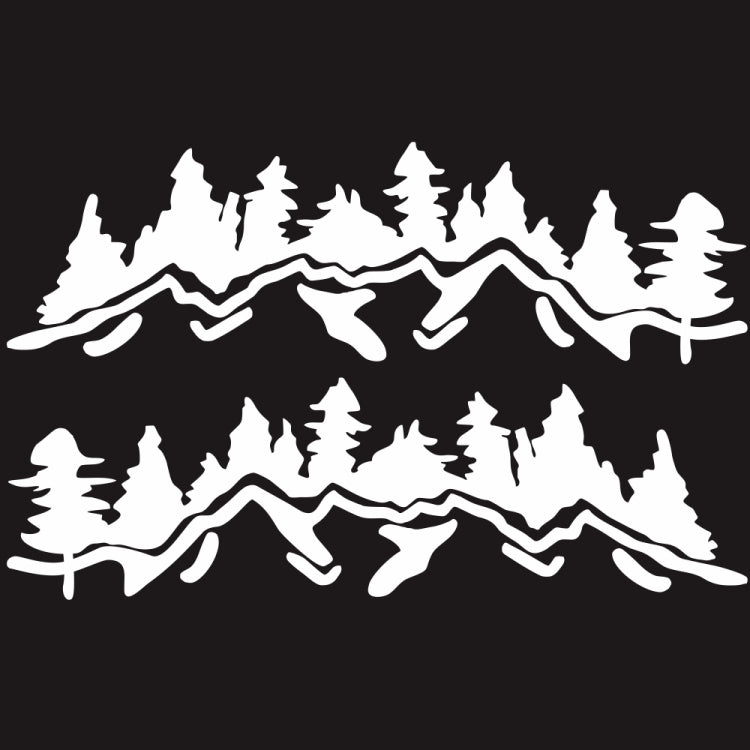 2 PCS/Set D-924 Mountain Woods Pattern Car Modified Decorative Sticker(White) - Decorative Sticker by buy2fix | Online Shopping UK | buy2fix