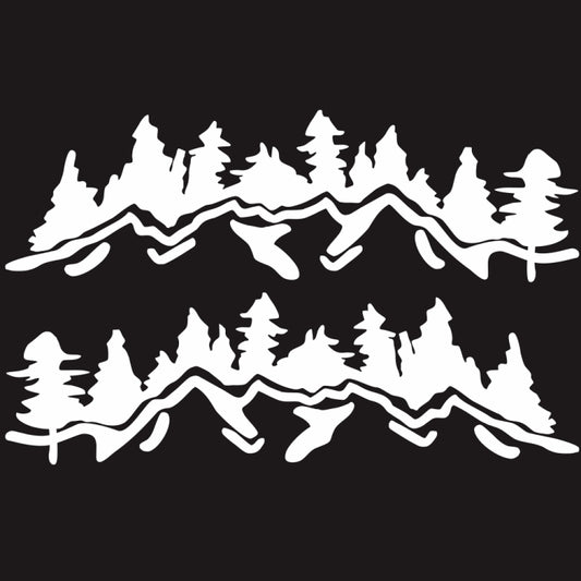 2 PCS/Set D-924 Mountain Woods Pattern Car Modified Decorative Sticker(White) - Decorative Sticker by buy2fix | Online Shopping UK | buy2fix