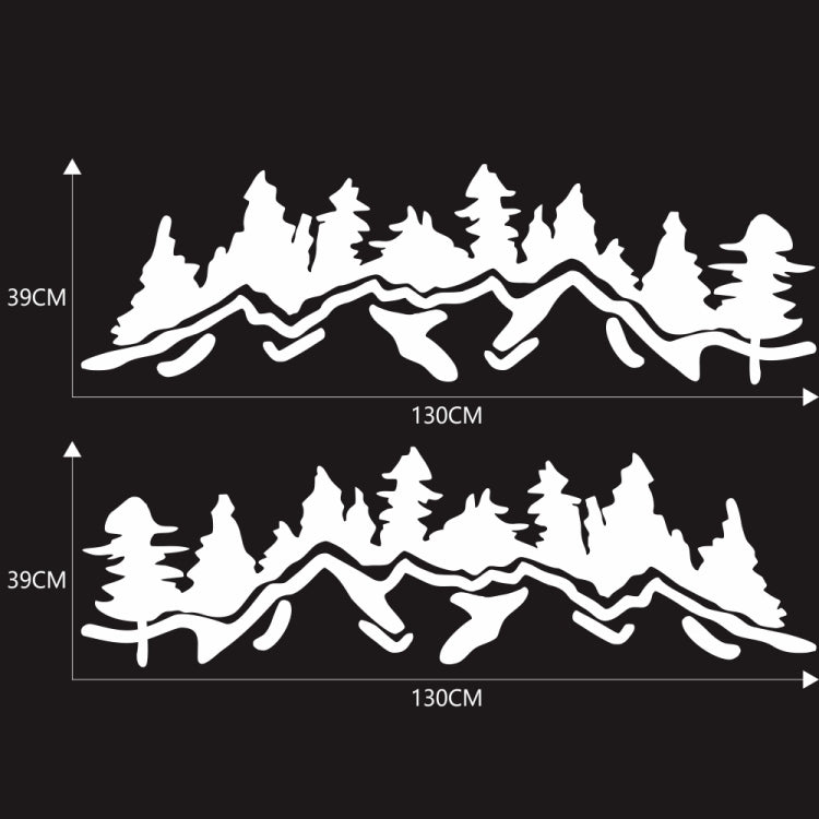 2 PCS/Set D-924 Mountain Woods Pattern Car Modified Decorative Sticker(White) - Decorative Sticker by buy2fix | Online Shopping UK | buy2fix