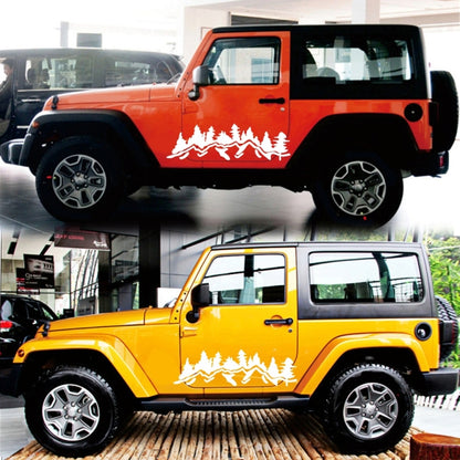 2 PCS/Set D-924 Mountain Woods Pattern Car Modified Decorative Sticker(White) - Decorative Sticker by buy2fix | Online Shopping UK | buy2fix