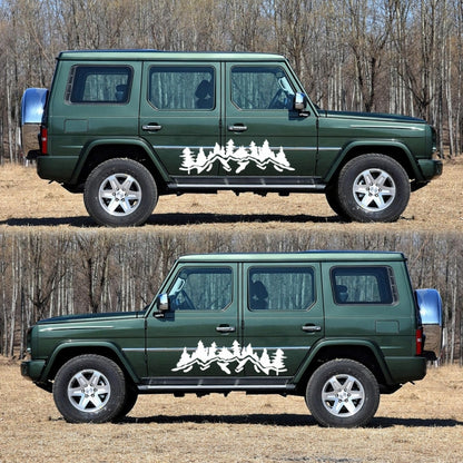 2 PCS/Set D-924 Mountain Woods Pattern Car Modified Decorative Sticker(White) - Decorative Sticker by buy2fix | Online Shopping UK | buy2fix