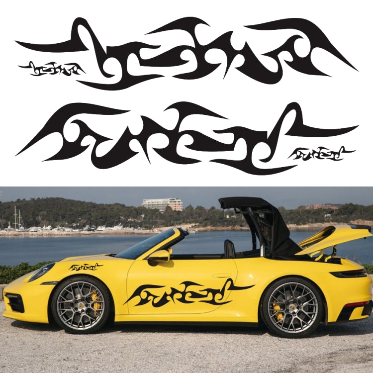 2 PCS/Set D-925 Flame Pattern Car Modified Decorative Sticker(Black) - Decorative Sticker by buy2fix | Online Shopping UK | buy2fix
