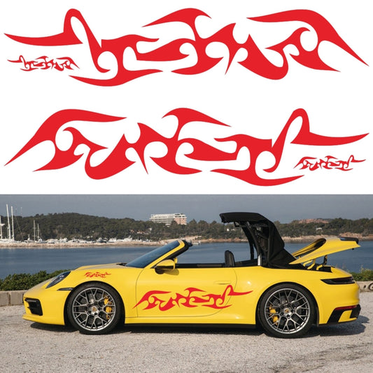 2 PCS/Set D-925 Flame Pattern Car Modified Decorative Sticker(Red) - Decorative Sticker by buy2fix | Online Shopping UK | buy2fix