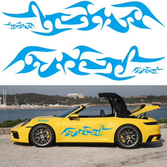 2 PCS/Set D-925 Flame Pattern Car Modified Decorative Sticker(Blue) - Decorative Sticker by buy2fix | Online Shopping UK | buy2fix