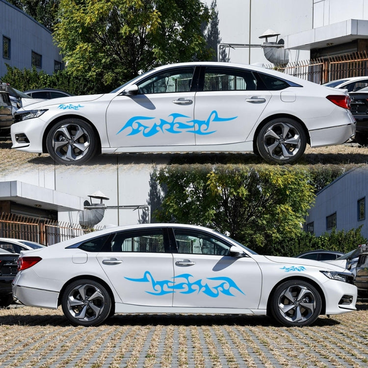 2 PCS/Set D-925 Flame Pattern Car Modified Decorative Sticker(Blue) - Decorative Sticker by buy2fix | Online Shopping UK | buy2fix