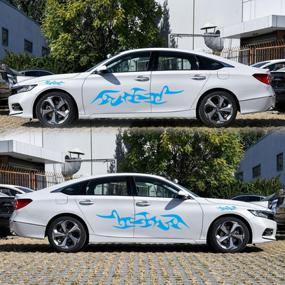 2 PCS/Set D-925 Flame Pattern Car Modified Decorative Sticker(Blue) - Decorative Sticker by buy2fix | Online Shopping UK | buy2fix