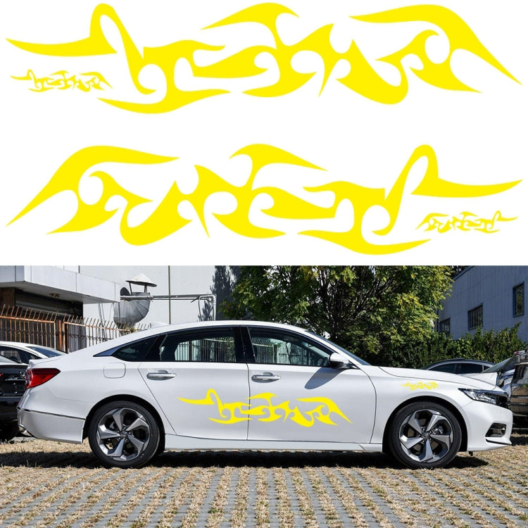 2 PCS/Set D-925 Flame Pattern Car Modified Decorative Sticker(Yellow) - Decorative Sticker by buy2fix | Online Shopping UK | buy2fix