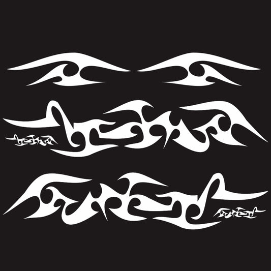 2 PCS/Set D-925 Flame Pattern Car Modified Decorative Sticker(White) - Decorative Sticker by buy2fix | Online Shopping UK | buy2fix