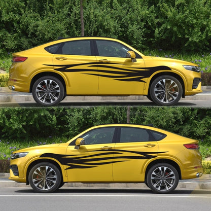 2 PCS/Set D-926 Fire Totem Pattern Car Modified Decorative Sticker(Black) - Decorative Sticker by buy2fix | Online Shopping UK | buy2fix