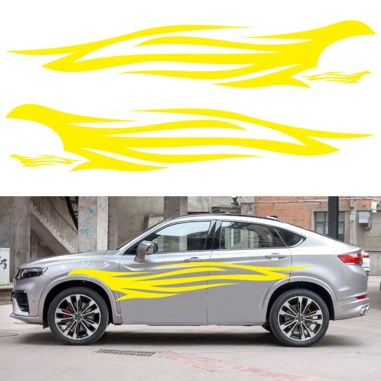 2 PCS/Set D-926 Fire Totem Pattern Car Modified Decorative Sticker(Yellow) - Decorative Sticker by buy2fix | Online Shopping UK | buy2fix