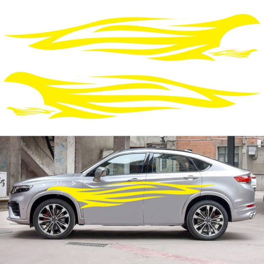 2 PCS/Set D-926 Fire Totem Pattern Car Modified Decorative Sticker(Yellow) - Decorative Sticker by buy2fix | Online Shopping UK | buy2fix