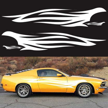 2 PCS/Set D-926 Fire Totem Pattern Car Modified Decorative Sticker(White) - Decorative Sticker by buy2fix | Online Shopping UK | buy2fix
