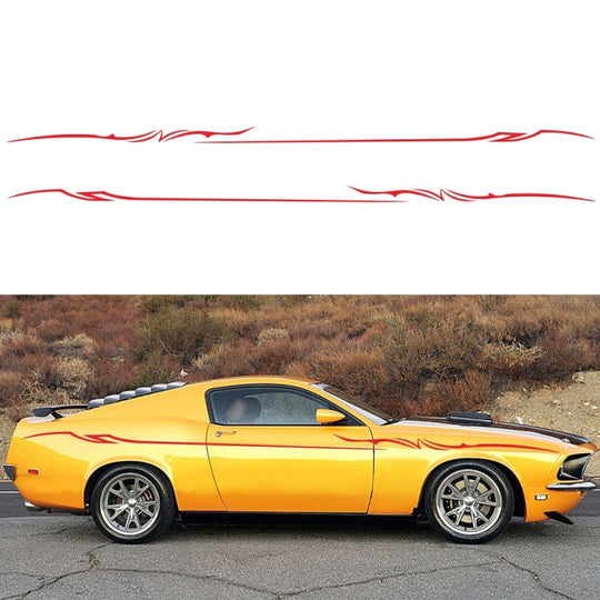 2 PCS/Set D-933 Lightning Pattern Car Modified Decorative Sticker(Red)