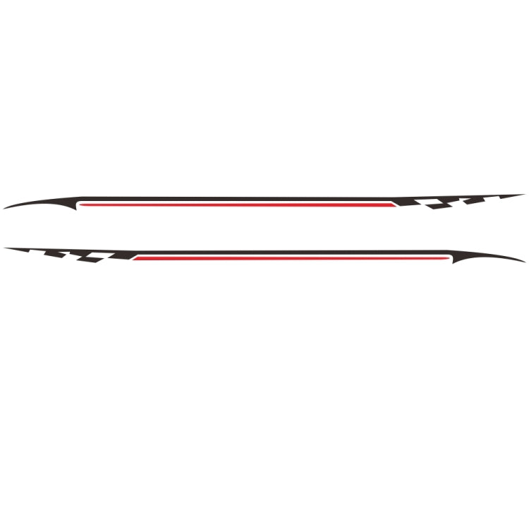 2 PCS/Set D-934 Waistline Pattern Car Modified Decorative Sticker(Black Red) - Decorative Sticker by buy2fix | Online Shopping UK | buy2fix