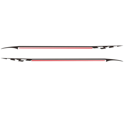 2 PCS/Set D-934 Waistline Pattern Car Modified Decorative Sticker(Black Red) - Decorative Sticker by buy2fix | Online Shopping UK | buy2fix