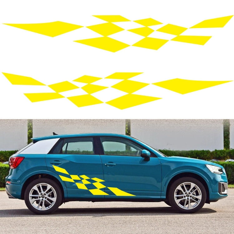 2 PCS/Set D-943 Checkered Flag Pattern Car Modified Decorative Sticker(Yellow) - Decorative Sticker by buy2fix | Online Shopping UK | buy2fix