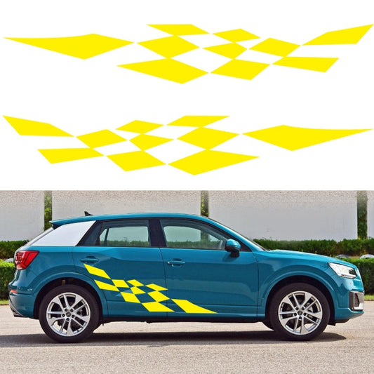 2 PCS/Set D-943 Checkered Flag Pattern Car Modified Decorative Sticker(Yellow) - Decorative Sticker by buy2fix | Online Shopping UK | buy2fix