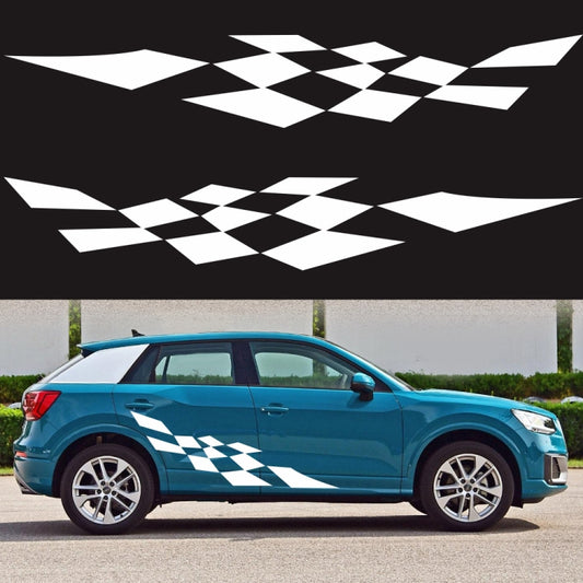 2 PCS/Set D-943 Checkered Flag Pattern Car Modified Decorative Sticker(White) - Decorative Sticker by buy2fix | Online Shopping UK | buy2fix
