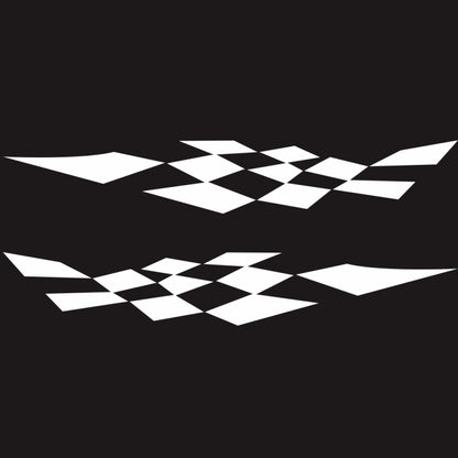 2 PCS/Set D-943 Checkered Flag Pattern Car Modified Decorative Sticker(White) - Decorative Sticker by buy2fix | Online Shopping UK | buy2fix