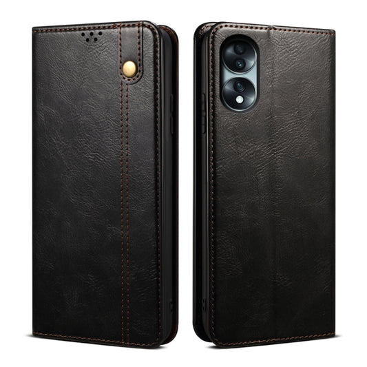 For Honor 70 Oil Wax Crazy Horse Texture Leather Phone Case(Black) by buy2fix