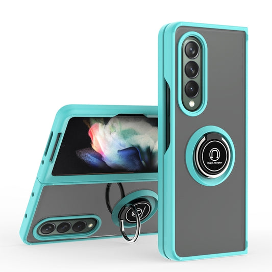 For Samsung Galaxy Z Fold4 Q Shadow 1 Series TPU + PC Holder Phone Case(Sky Blue) - Galaxy Z Fold4 5G Cases by buy2fix | Online Shopping UK | buy2fix