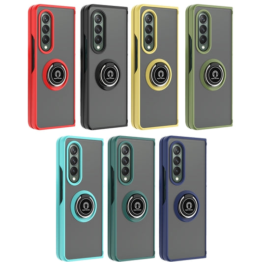 For Samsung Galaxy Z Fold4 Q Shadow 1 Series TPU + PC Holder Phone Case(Sky Blue) - Galaxy Z Fold4 5G Cases by buy2fix | Online Shopping UK | buy2fix