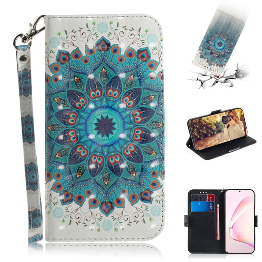For Galaxy Note 10 Lite / A81 3D Painting Horizontal Flip Leather Case with Holder & Card Slot & Wallet & Lanyard(Peacock wreath) by buy2fix