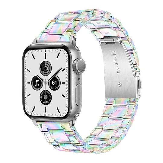 Plastic Colorful Three-Bead Watch Band For Apple Watch Series 9&8&7 41mm / SE 3&SE 2&6&SE&5&4 40mm / 3&2&1 38mm(Colorful)