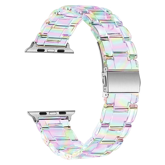 Plastic Colorful Three-Bead Watch Band For Apple Watch Series 9&8&7 41mm / SE 3&SE 2&6&SE&5&4 40mm / 3&2&1 38mm(Colorful) - Watch Bands by buy2fix | Online Shopping UK | buy2fix