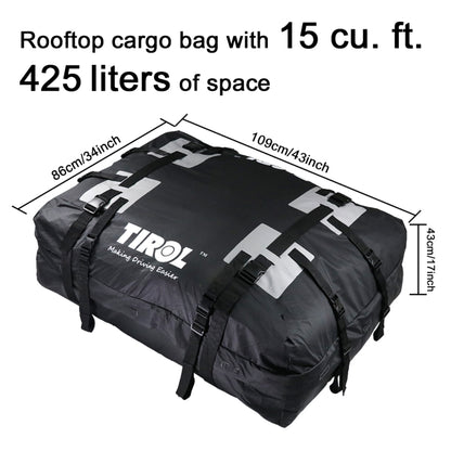 TIROL T24528 15 Cubic Foot Car Universal Rainproof Roof Luggage Outdoor Camper Roof Bag - Roof Racks by buy2fix | Online Shopping UK | buy2fix