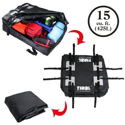 TIROL T24528 15 Cubic Foot Car Universal Rainproof Roof Luggage Outdoor Camper Roof Bag - Roof Racks by buy2fix | Online Shopping UK | buy2fix
