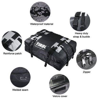 TIROL T24528 15 Cubic Foot Car Universal Rainproof Roof Luggage Outdoor Camper Roof Bag - Roof Racks by buy2fix | Online Shopping UK | buy2fix