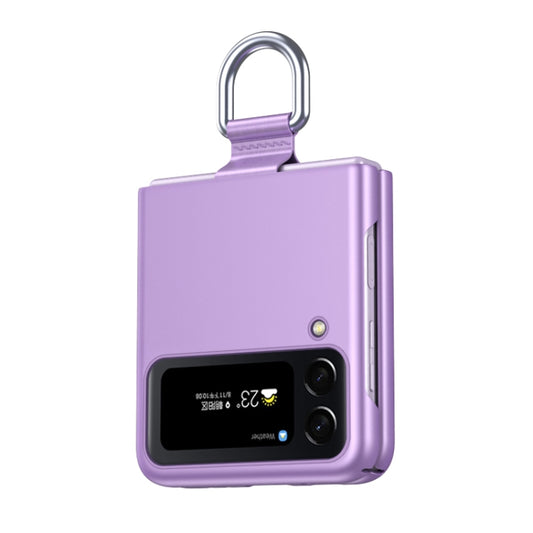 For Samsung Galaxy Z Flip4 Skin Feel Folding Phone Case with Drawstring Key Chain(Purple) - Galaxy Z Flip4 5G Cases by buy2fix | Online Shopping UK | buy2fix