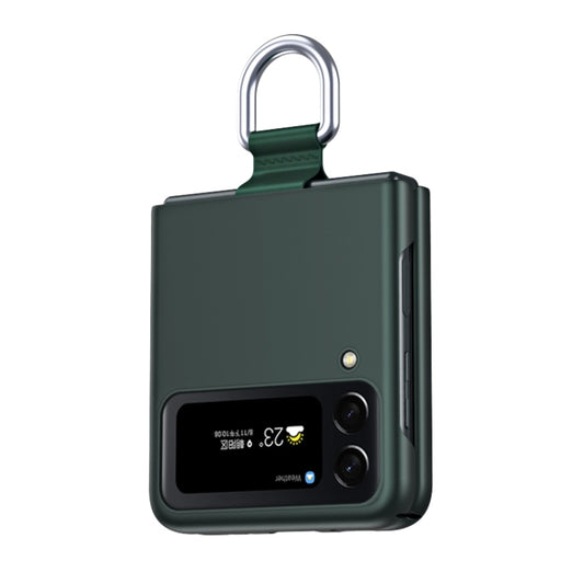 For Samsung Galaxy Z Flip4 Skin Feel Folding Phone Case with Drawstring Key Chain(Green) - Galaxy Z Flip4 5G Cases by buy2fix | Online Shopping UK | buy2fix
