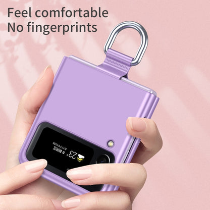 For Samsung Galaxy Z Flip4 Skin Feel Folding Phone Case with Drawstring Key Chain(Green) - Galaxy Z Flip4 5G Cases by buy2fix | Online Shopping UK | buy2fix